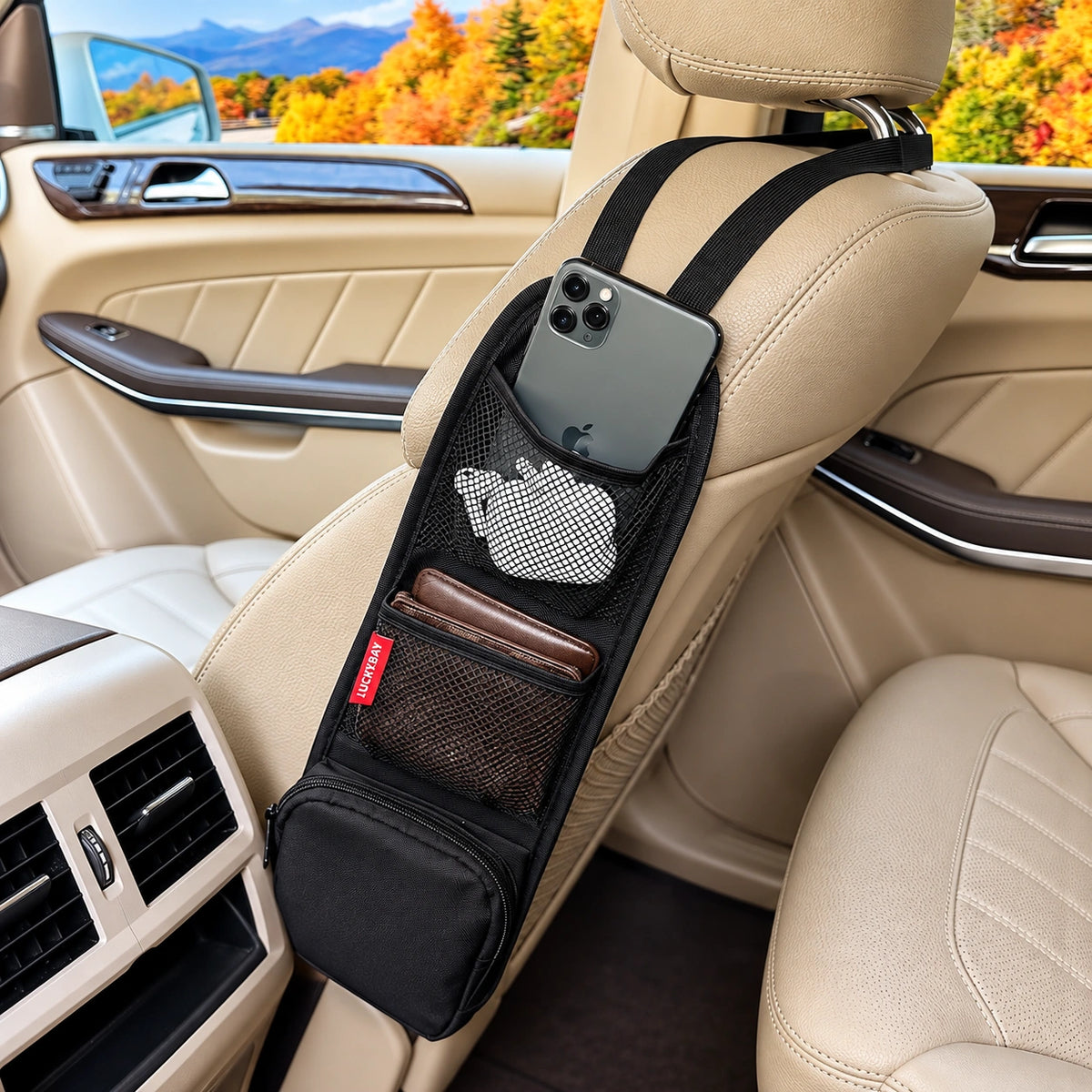 Car Seat Back Organizer – Multi-Pocket Hanging Storage Bag for Phone & Accessories