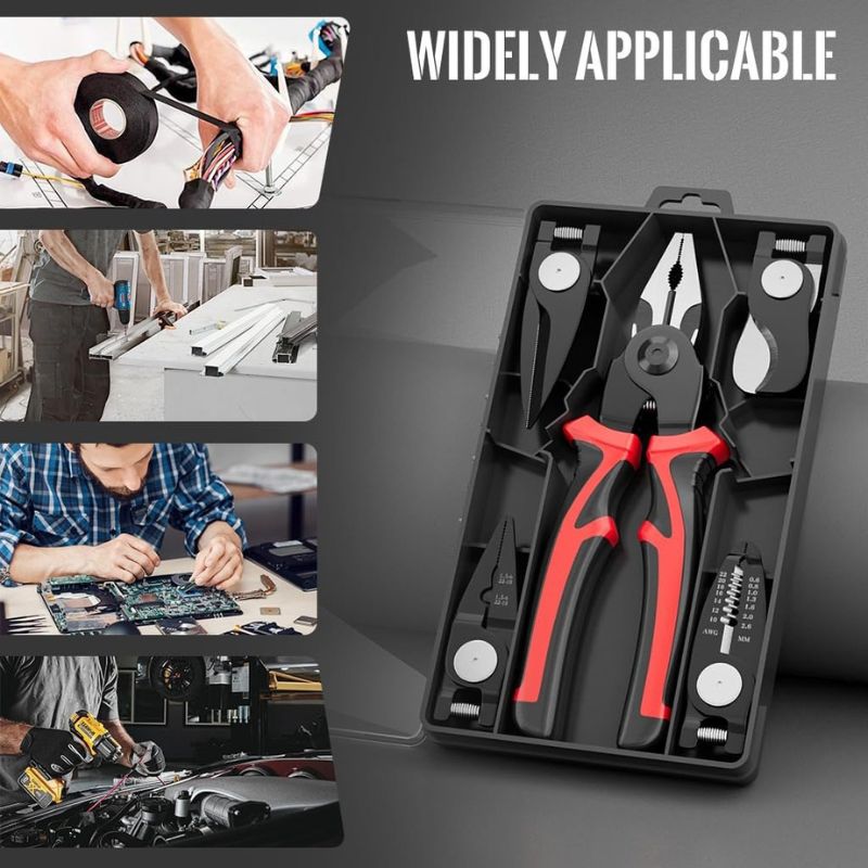 All-in-One Wire Stripper and Electrician Tool Set with Storage Case