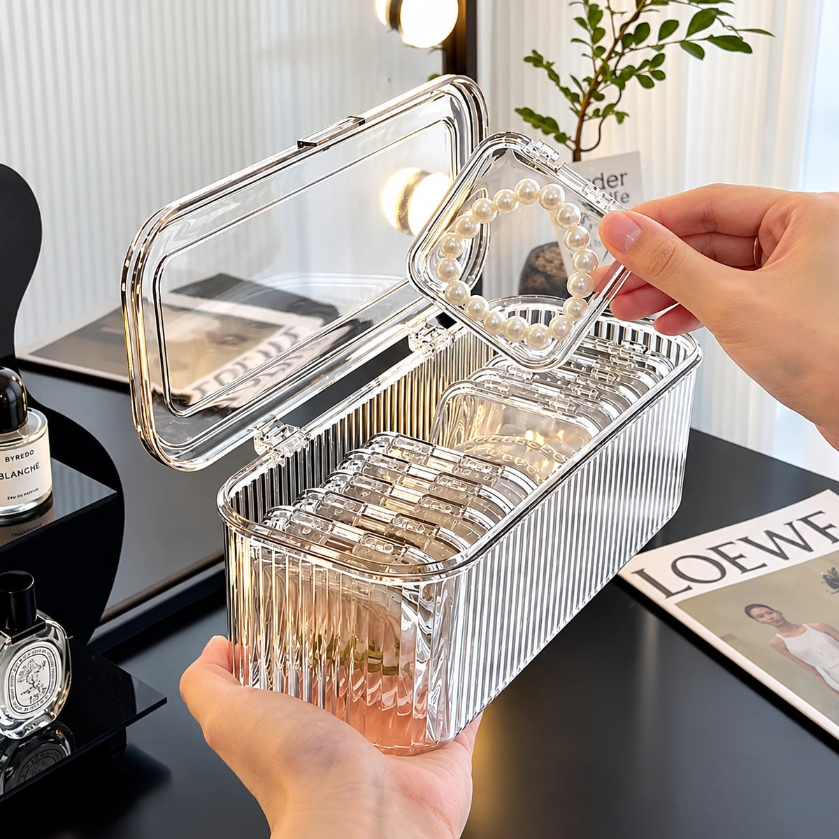 Clear Jewelry Storage Box – Large Capacity Bead, Bracelet & Accessories Organizer