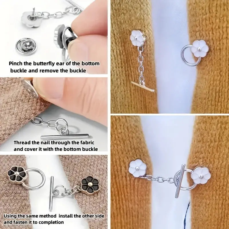 Clip-On Brooch Buttons