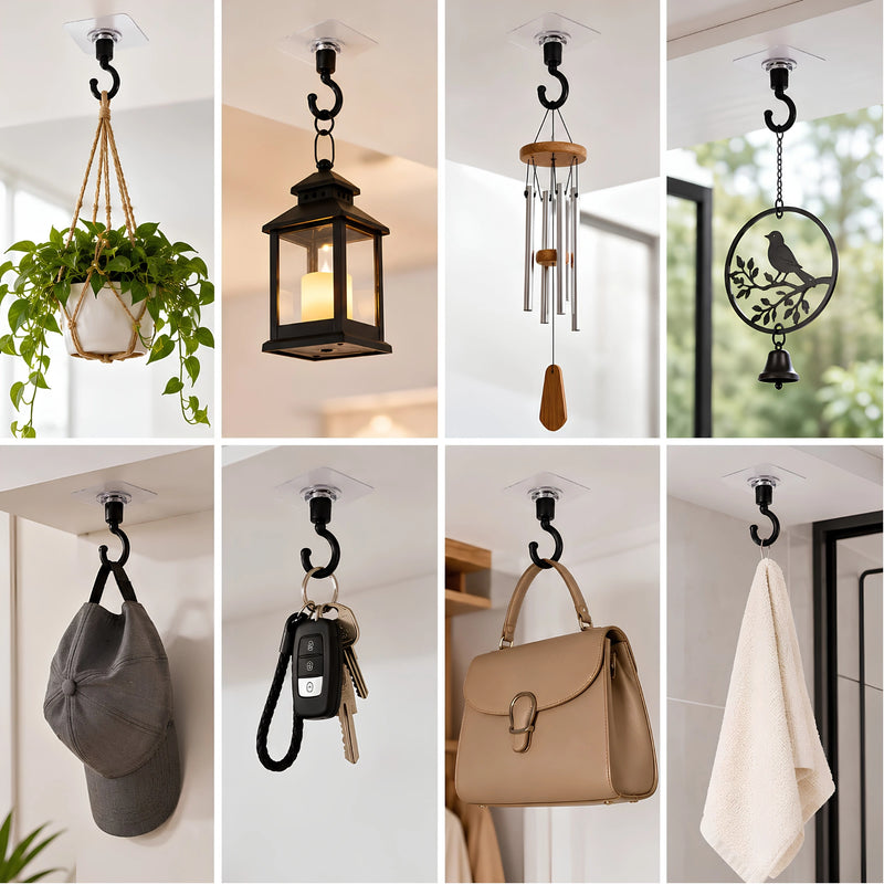No-Drill Ceiling Hook – Strong Adhesive Suction Cup Wall & Ceiling Hook