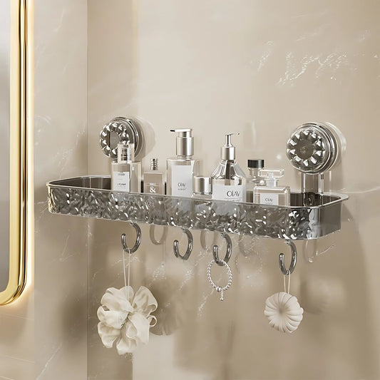 Corner Non-Perforated Vacuume Mount Storage Rack – Non-Drill Bathroom Wall Shelf for Toiletries & Washbasin