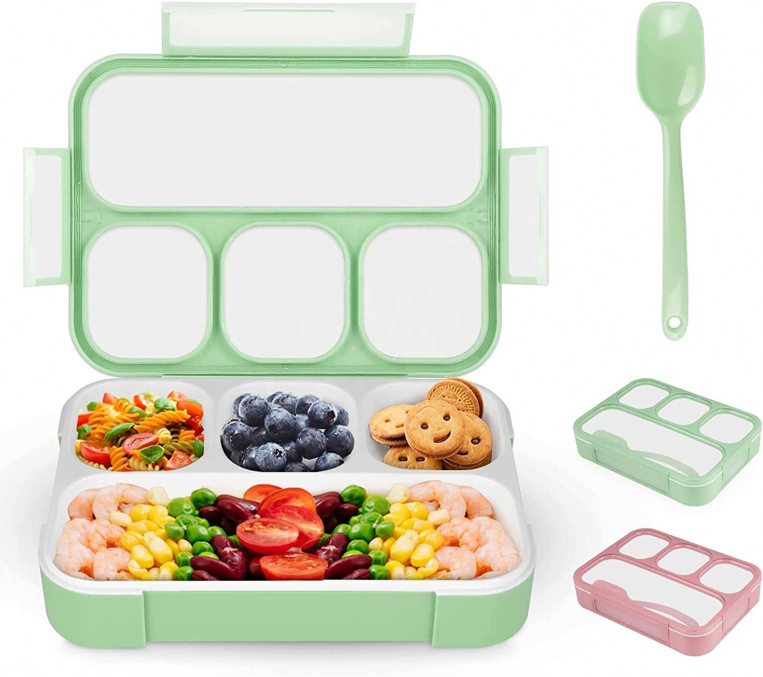 Children's Portable Four-Grid Bento Box with Leakproof Design