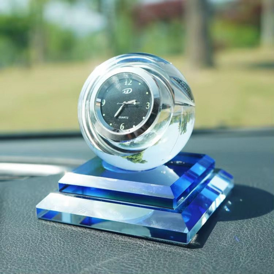 Crystal Car Dashboard Clock – Elegant Quartz Timepiece for Car Interior