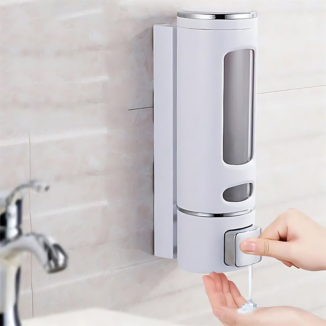 Refillable 400ml Soap Dispenser | Wall-Mount Manual Press for Bathroom & Kitchen Use