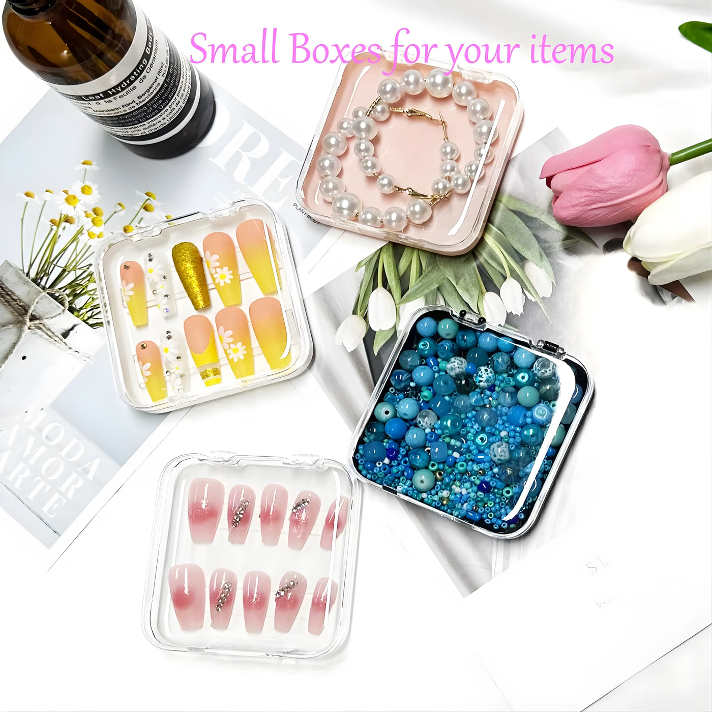 Prime Choice Large Capacity Transparent Jewelry, Nail art tips Organizer Box | 10-Grid Removable Storage Boxes