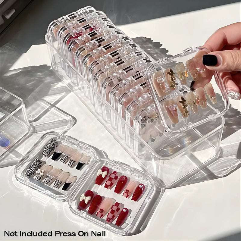 Prime Choice Large Capacity Transparent Jewelry, Nail art tips Organizer Box | 10-Grid Removable Storage Boxes