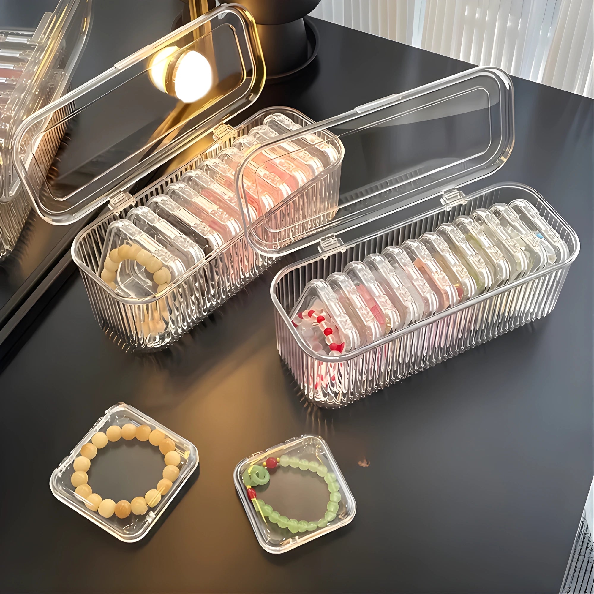 Prime Choice Large Capacity Transparent Jewelry, Nail art tips Organizer Box | 10-Grid Removable Storage Boxes