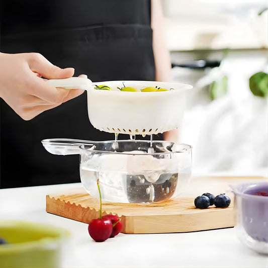 2-Tier Kitchen Sink Strainer Basket – Fruit & Vegetable Washing & Drainage Rack
