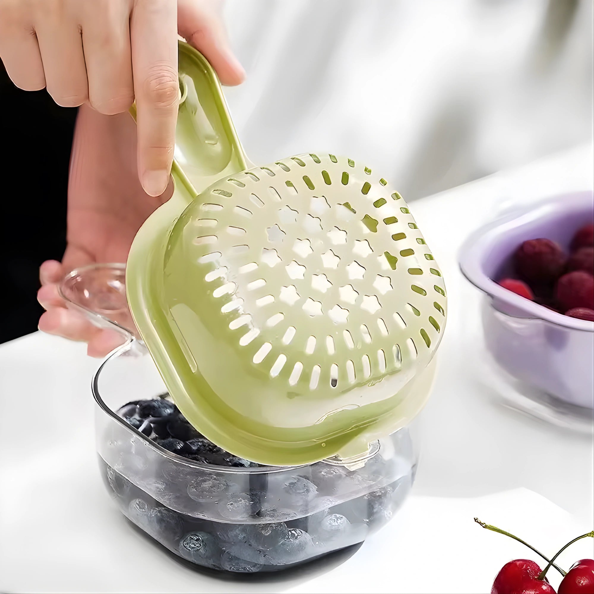 2-Tier Kitchen Sink Strainer Basket – Fruit & Vegetable Washing & Drainage Rack