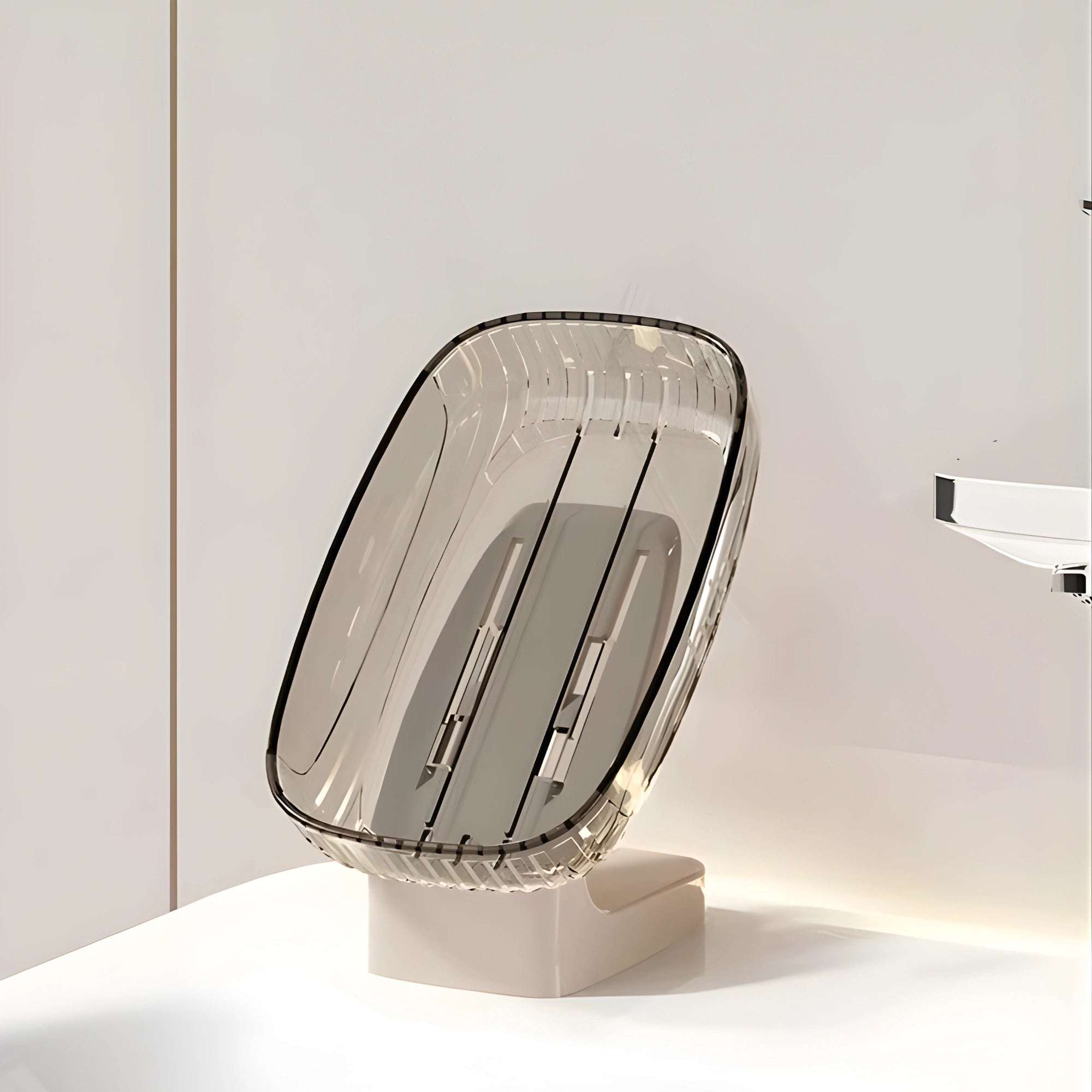 No-Drill Wall-Mounted Soap Box – Transparent Square Bathroom Soap Holder