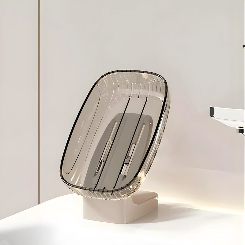 No-Drill Wall-Mounted Soap Box – Transparent Square Bathroom Soap Holder