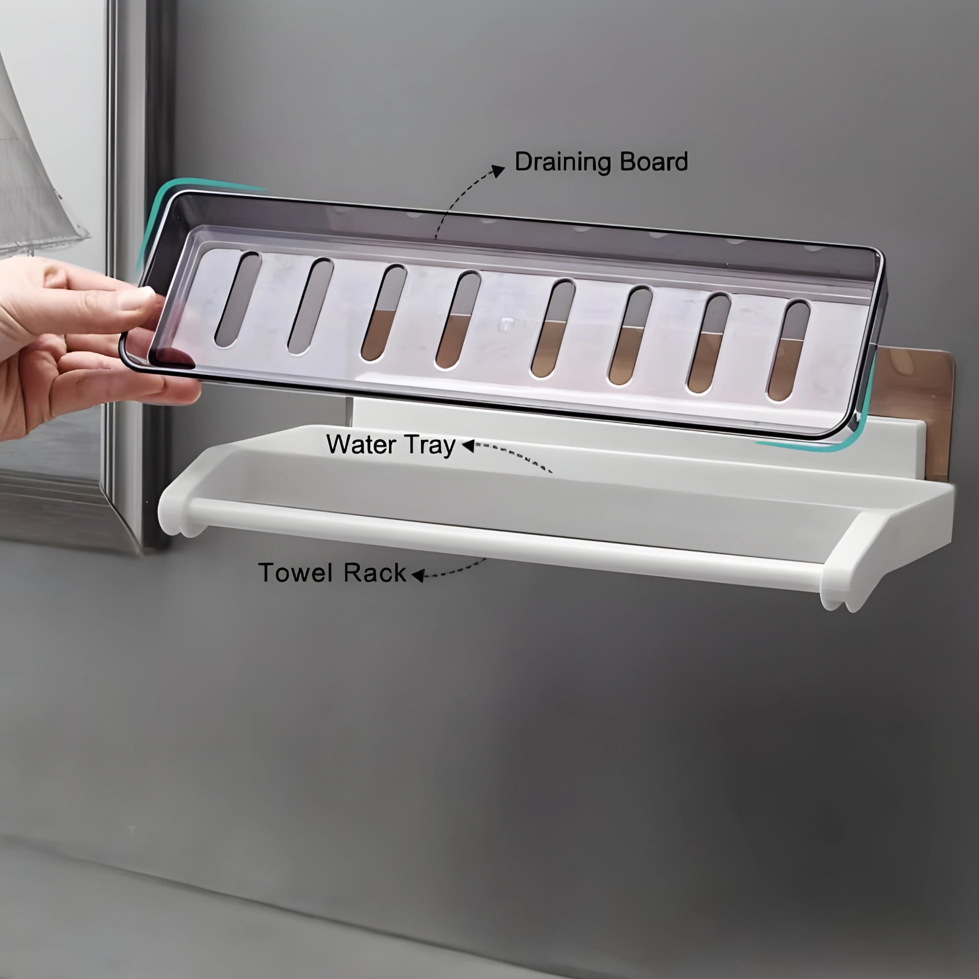 Adhesive Wall-Mounted Shelf – No-Drill Kitchen & Bathroom Storage Rack