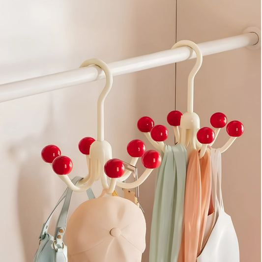 6-Claw Rotating Wall Hook – 360° Multi-Purpose Clothes & Hat Hanger