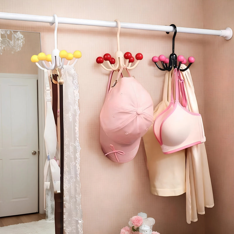 6-Claw Rotating Wall Hook – 360° Multi-Purpose Clothes & Hat Hanger