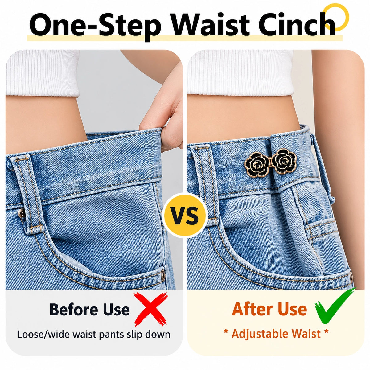 Adjustable Waist Tightener Clips – No-Sewing Jeans & Pants Waist Buckle (Pack of 10)