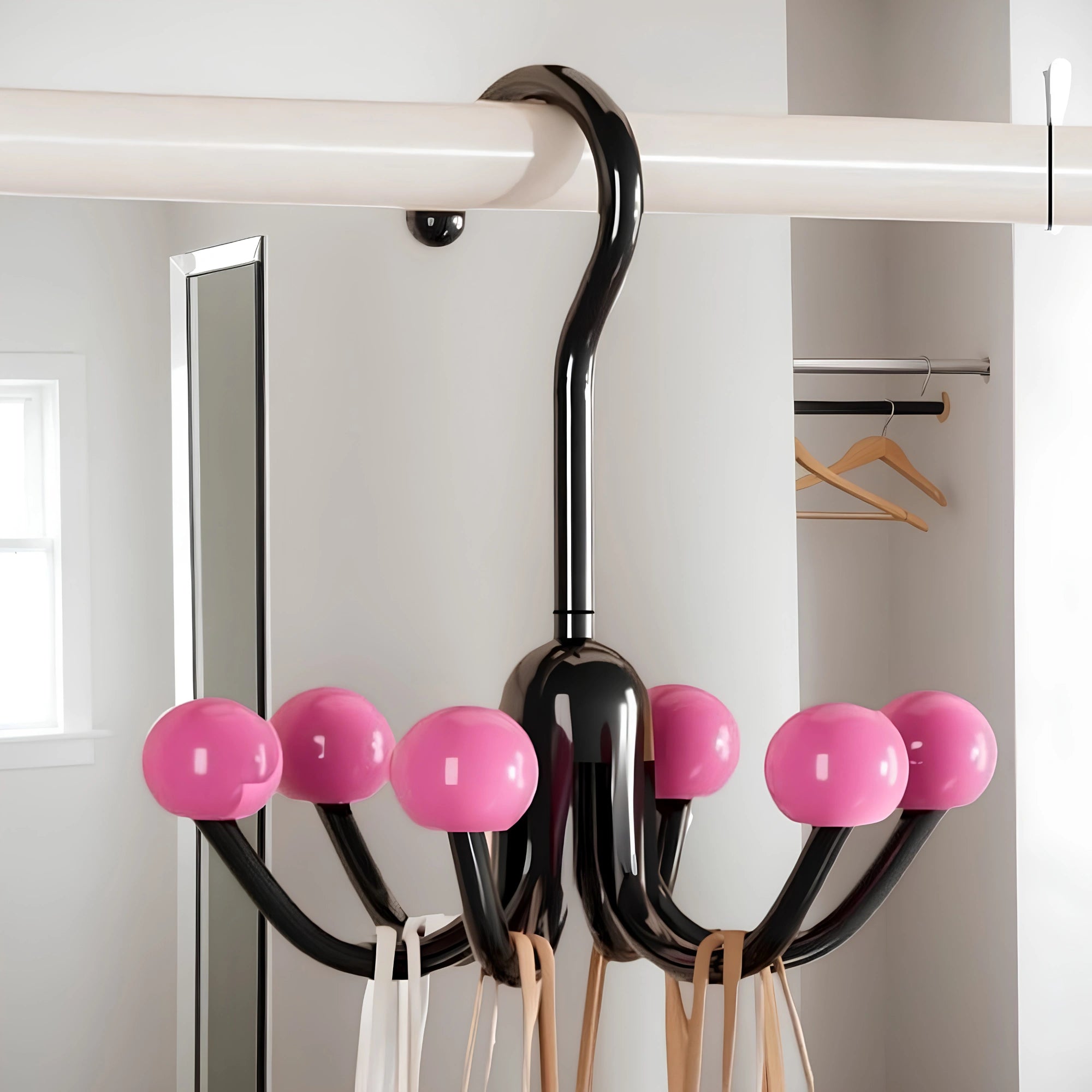 6-Claw Rotating Wall Hook – 360° Multi-Purpose Clothes & Hat Hanger