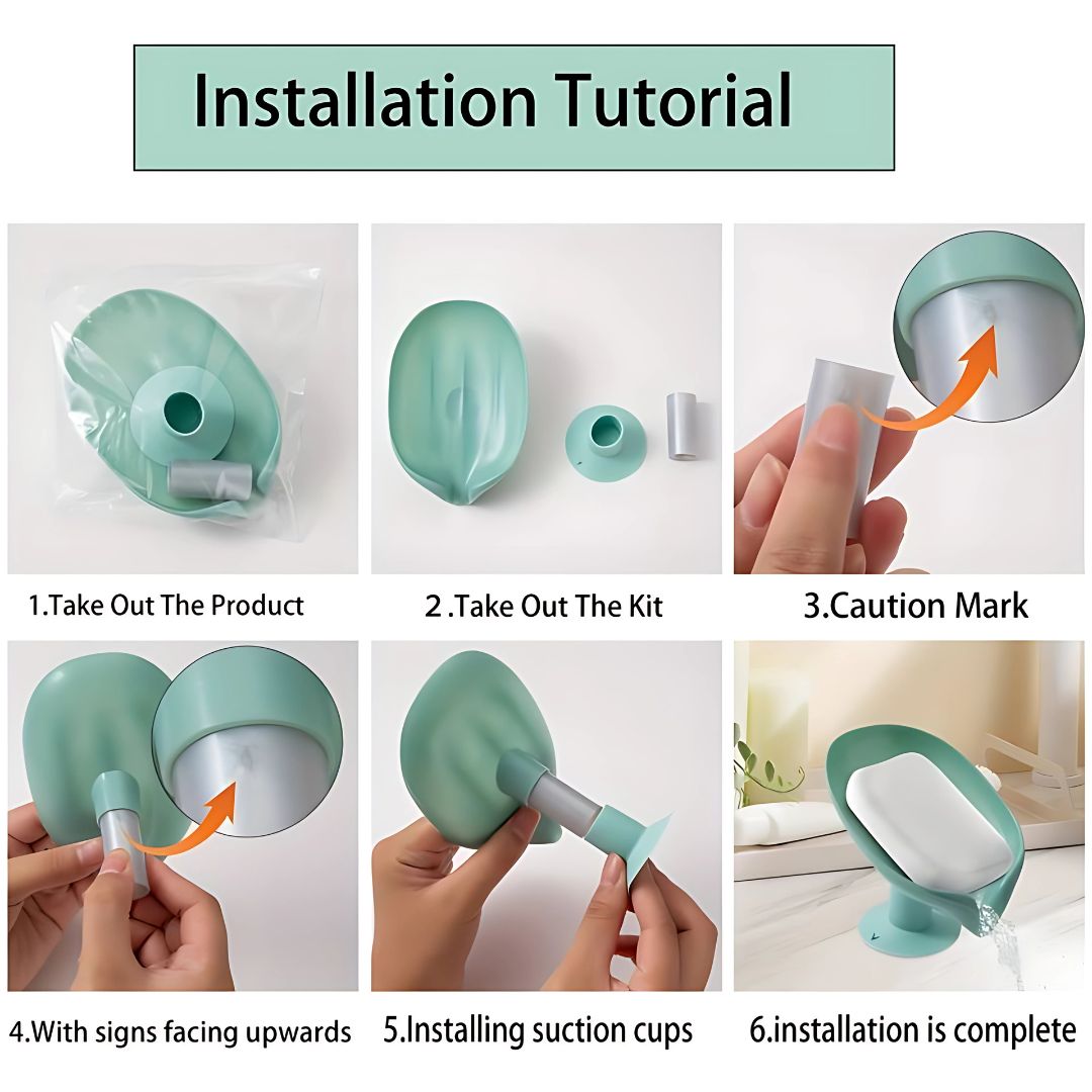 Suction Cup Soap Dish for Bathroom Shower Portable Leaf Soap Holder