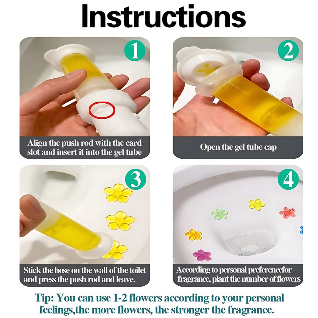 Fresh Gel Toilet Bowl Cleaning Stamps – Floral Scented Gel Cleaner for Limescale Prevention & Long-Lasting Freshness