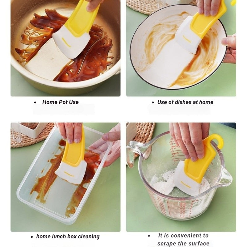 Modern Silicone Flat Cleaning Spatula for Pots and Pastries