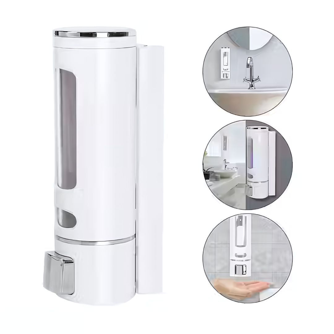 Refillable 400ml Soap Dispenser | Wall-Mount Manual Press for Bathroom & Kitchen Use