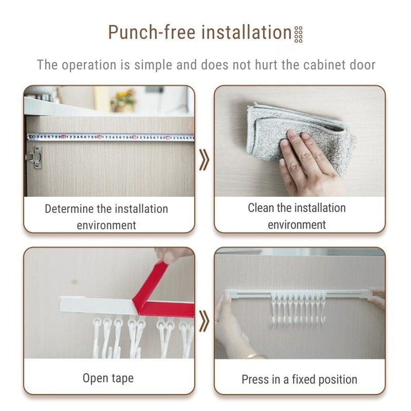 Adhesive  10 Hooks for Easy Organization