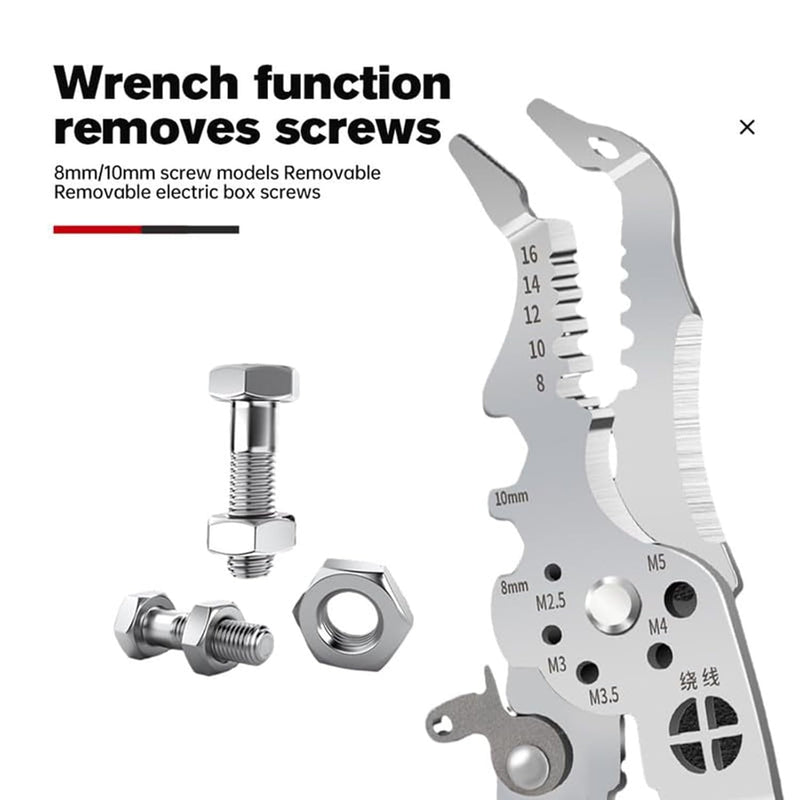 Multifunctional Elbow Pliers for Wire Stripping, Cutting, and Winding