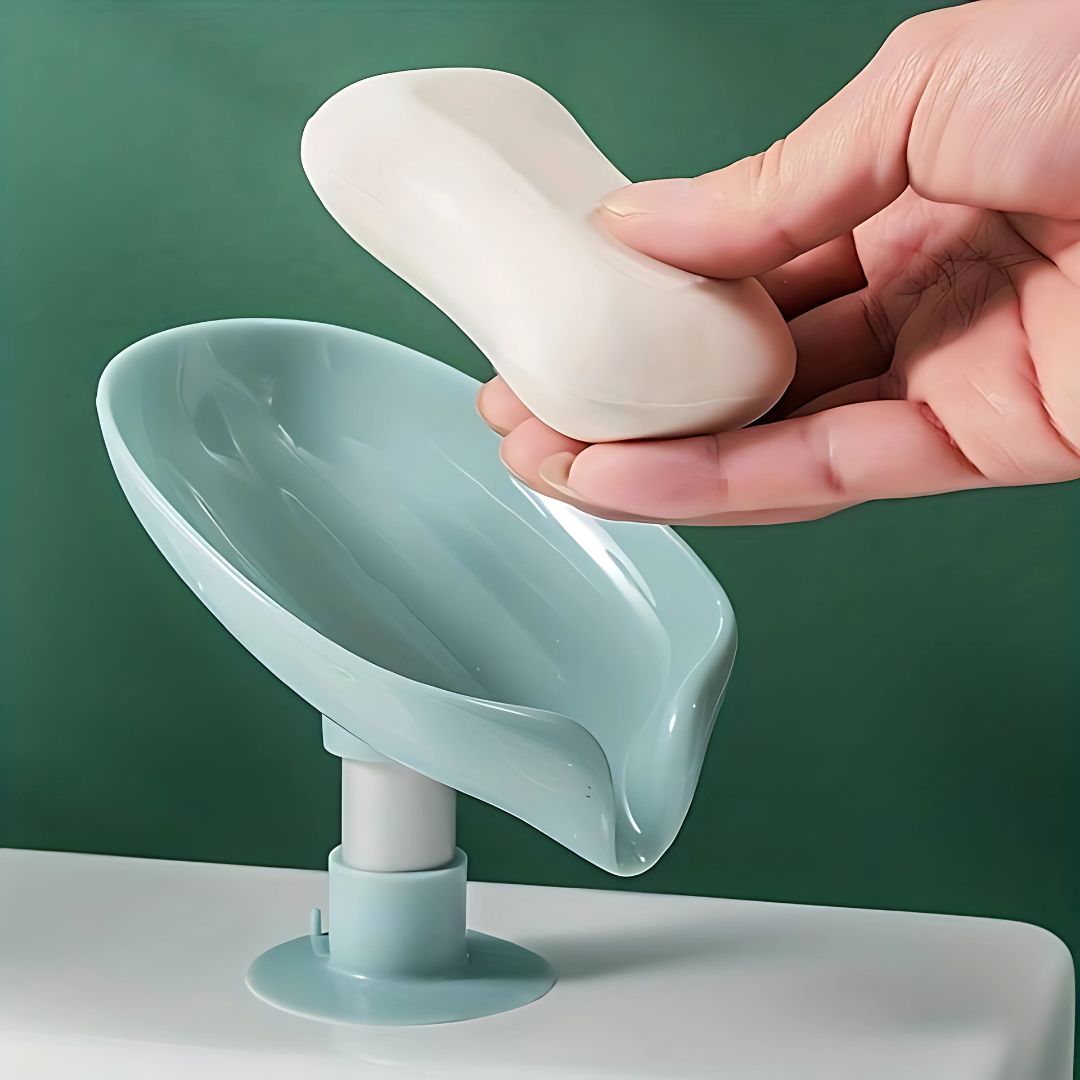Suction Cup Soap Dish for Bathroom Shower Portable Leaf Soap Holder