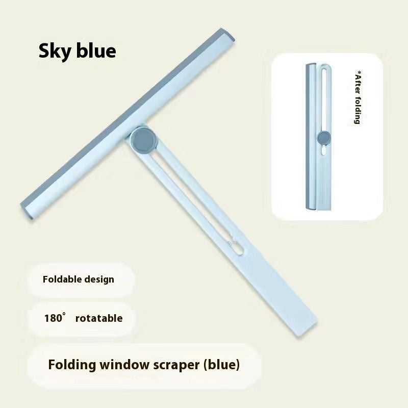 Collapsible Window Cleaning Brush with Multipurpose Silicone Wiper