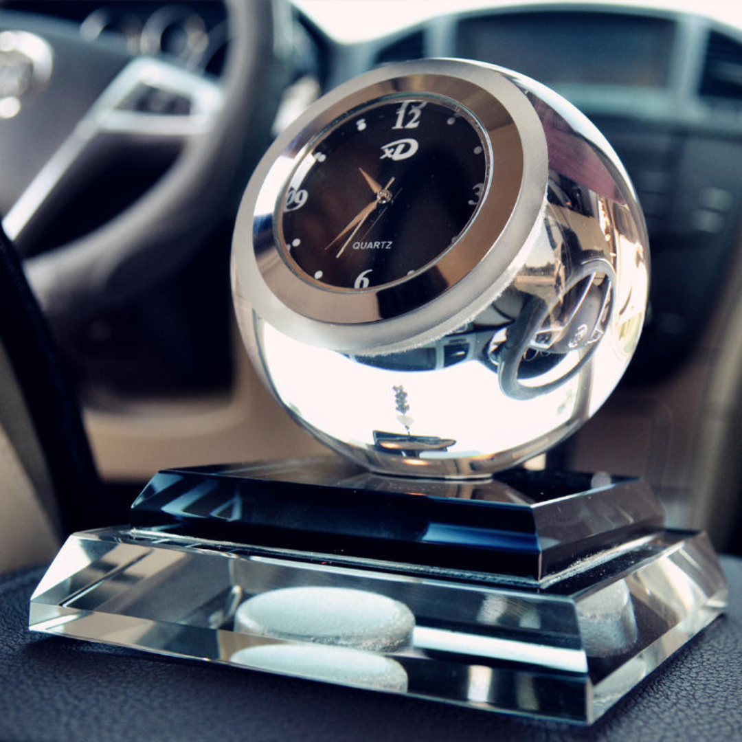 Crystal Car Dashboard Clock – Elegant Quartz Timepiece for Car Interior