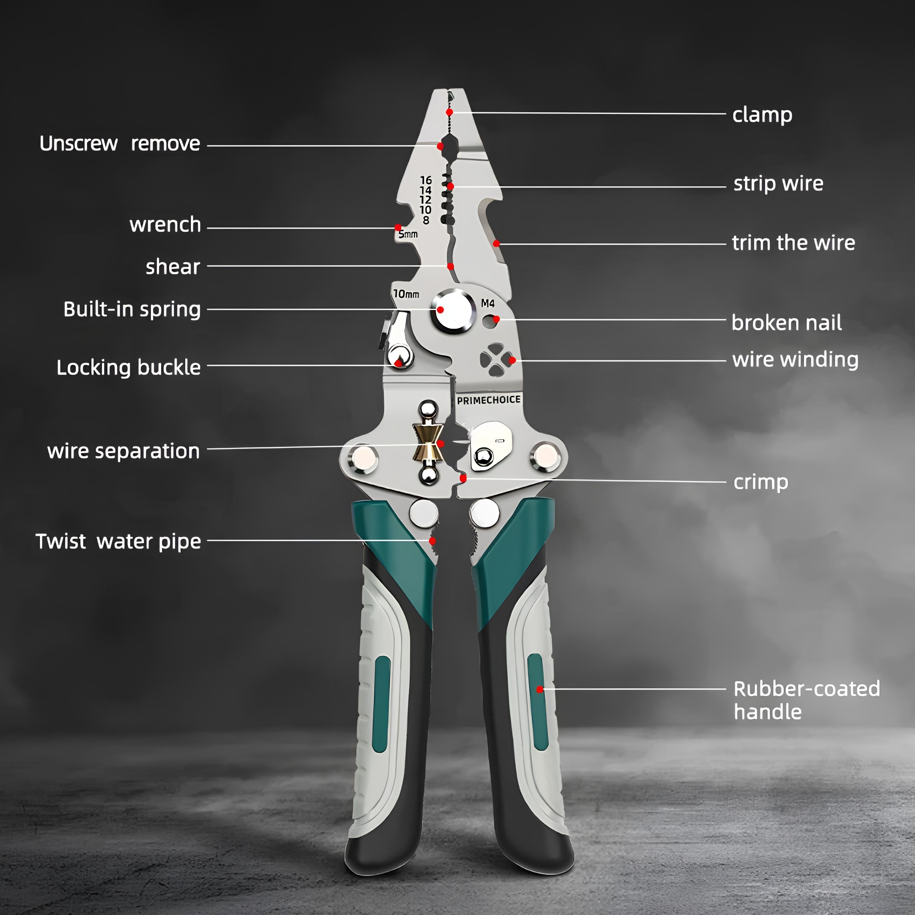 Professional Wire Strippers – Foldable, Multi-Purpose Tool for Electricians