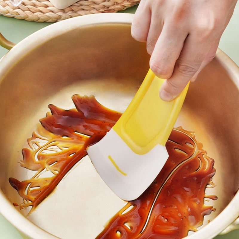 Modern Silicone Flat Cleaning Spatula for Pots and Pastries