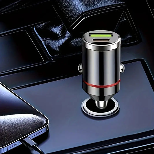 Metal Car Charger – Dual USB Fast Charging