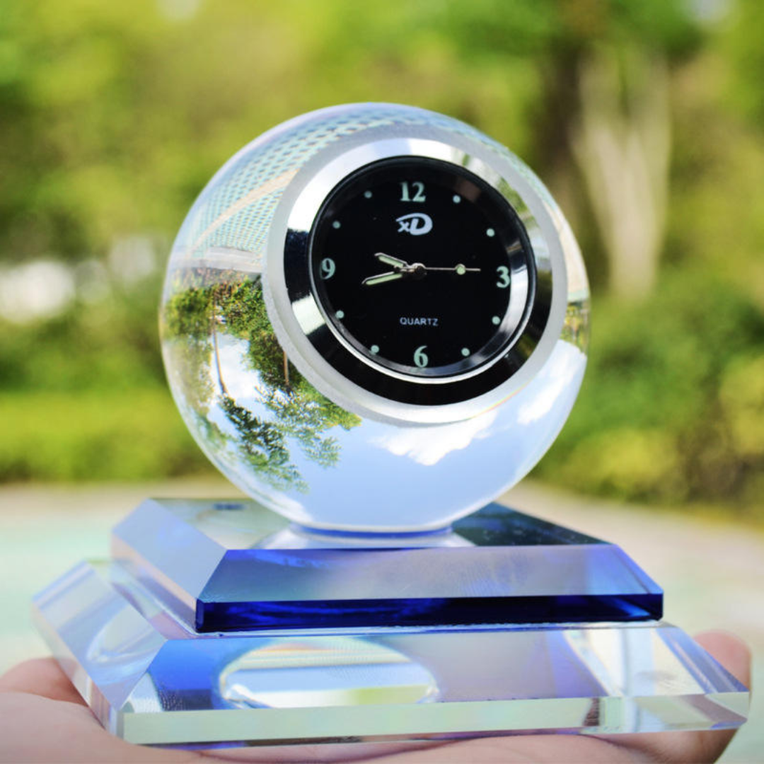 Crystal Car Dashboard Clock – Elegant Quartz Timepiece for Car Interior