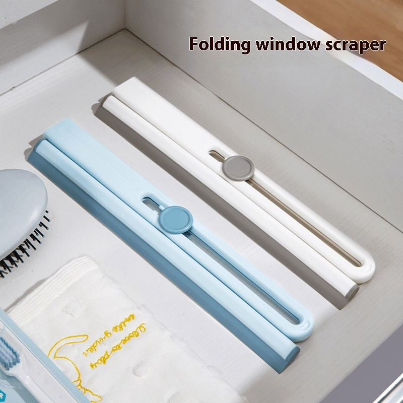 Collapsible Window Cleaning Brush with Multipurpose Silicone Wiper