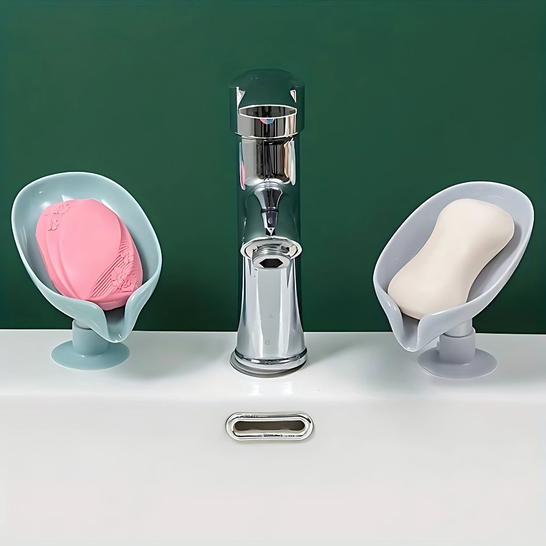 Suction Cup Soap Dish for Bathroom Shower Portable Leaf Soap Holder
