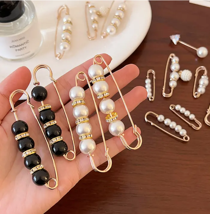 Pearl Brooch Pins Stylish Clothing Accessories