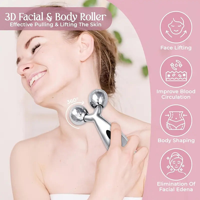 3D Face & Body Massager Roller – Skin Care & Relaxation Tool