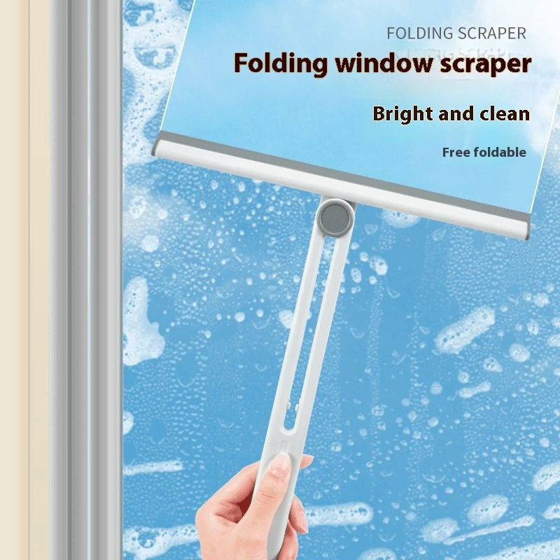 Collapsible Window Cleaning Brush with Multipurpose Silicone Wiper