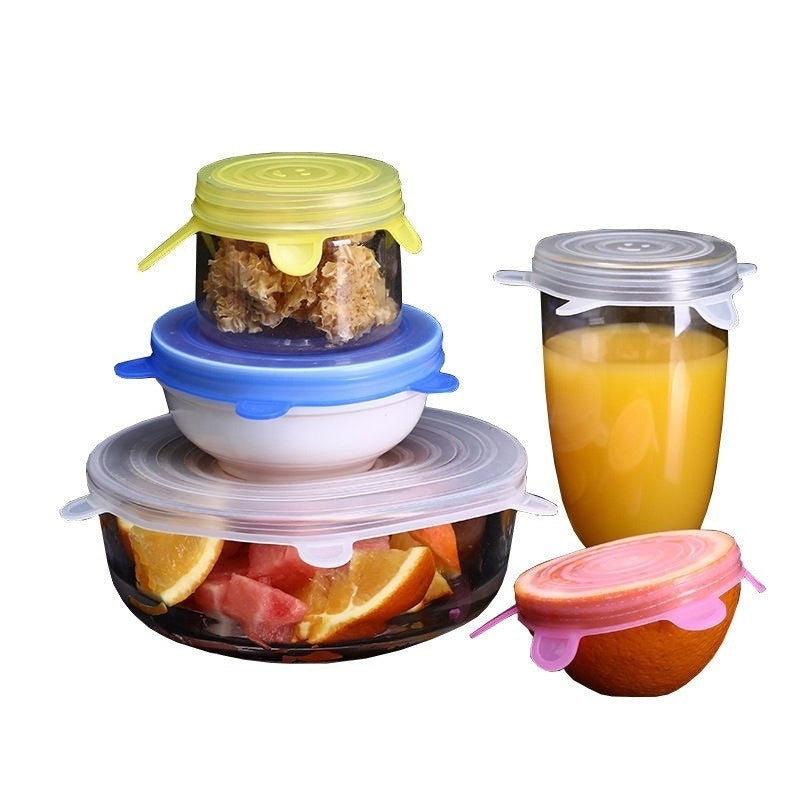 6-Pack Silicone Stretch Lids for Food Storage