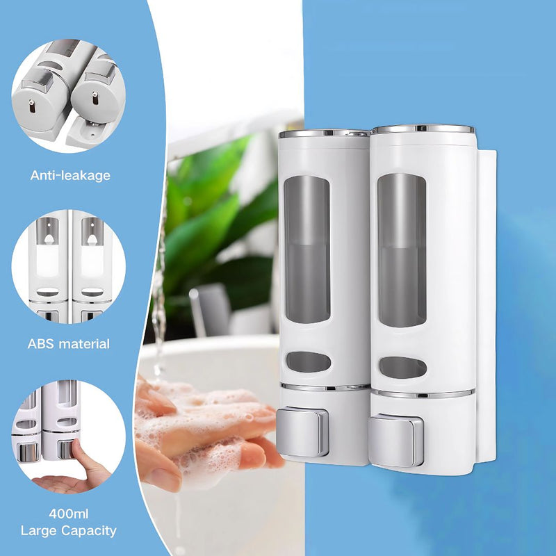 Refillable 400ml Soap Dispenser | Wall-Mount Manual Press for Bathroom & Kitchen Use