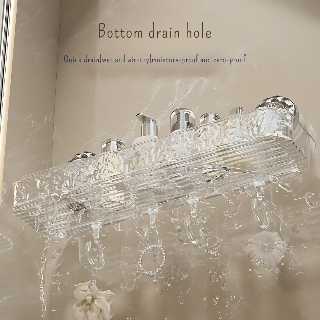 Primechoice Non-Perforated Vacuume Mount Storage Rack – Non-Drill Bathroom Wall Shelf for Toiletries & Washbasin