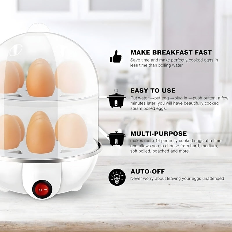 Double-Layer Electric Egg Cooker for Quick Breakfasts