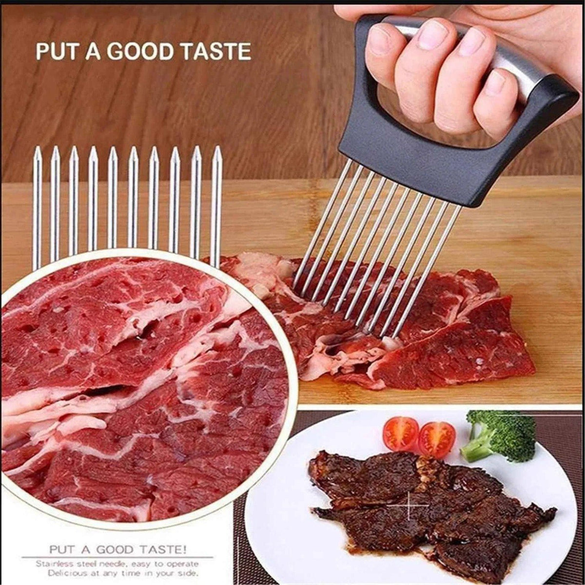 Creative Onion Fork Slicer – Stainless Steel Vegetable & Fruit Cutter Tool