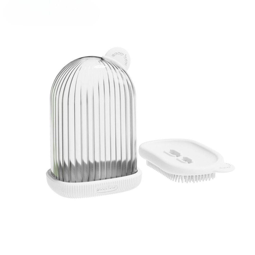 Portable Bar Soap Holder Leakproof Soap Container with Lid and Brush