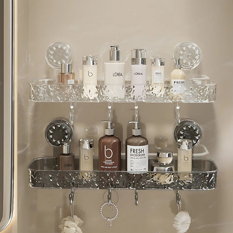 Primechoice Non-Perforated Vacuume Mount Storage Rack – Non-Drill Bathroom Wall Shelf for Toiletries & Washbasin