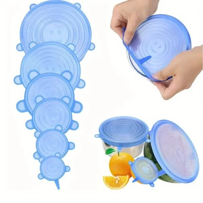 6-Pack Silicone Stretch Lids for Food Storage