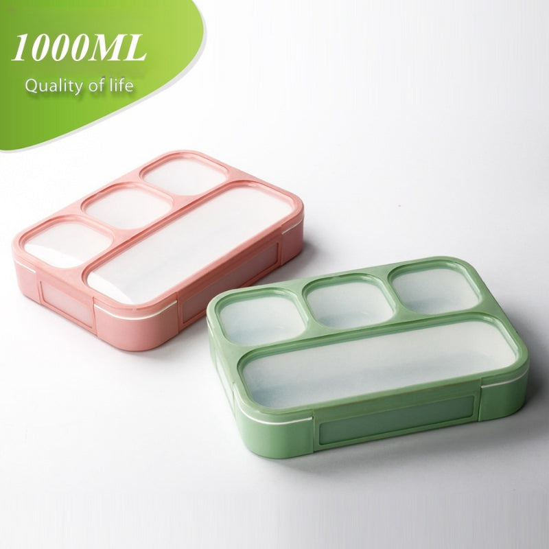 Children's Portable Four-Grid Bento Box with Leakproof Design