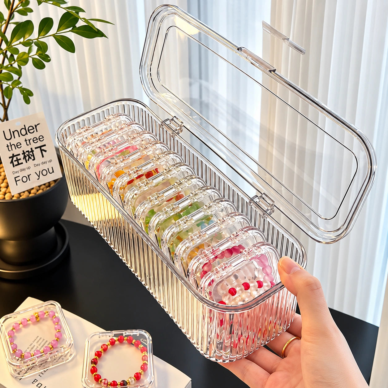 Clear Jewelry Storage Box – Large Capacity Bead, Bracelet & Accessories Organizer
