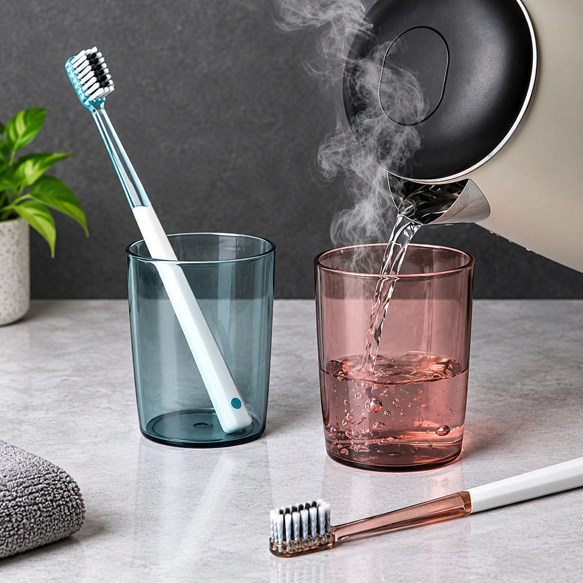 Wall-Mounted Toothbrush Holder – 4-Slot Family Toothbrush & Bathroom Organizer